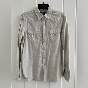 Vintage Ralph Lauren Slim Fit Western Style Striped Flannel - Size 12/M